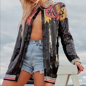 Nasty Gal Country Star Sequin Embellished Shirt